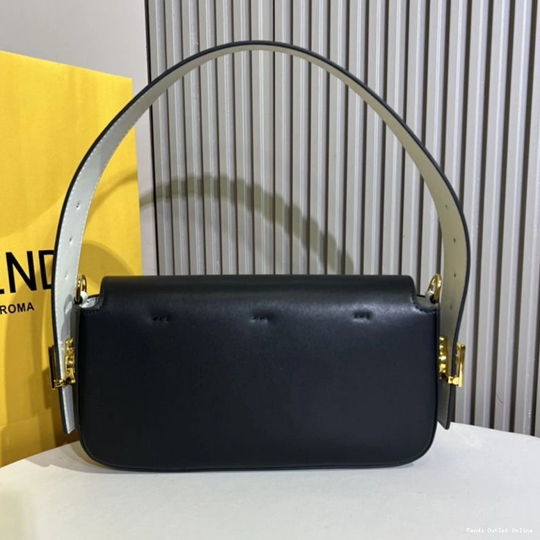 Affordable Bag Black In Twist Leather Medium Fendi Nappa Baguette 0817